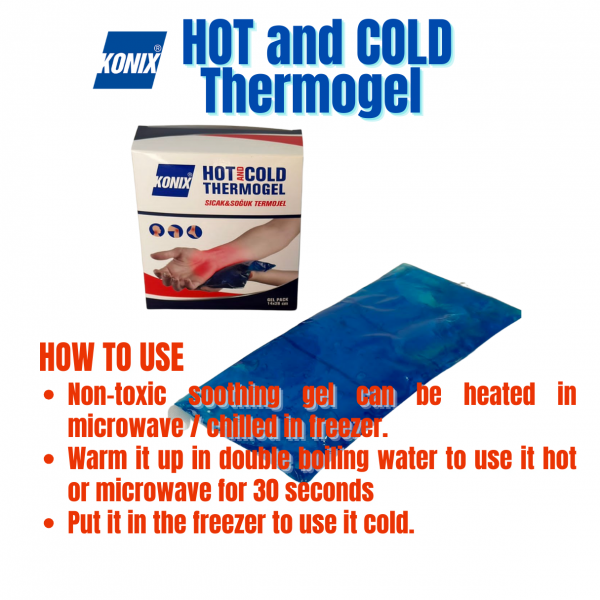KONIX Hot & Cold Thermojel - 30 pieces Reusable Gel Pack Set: Versatile Pain Relief Solution