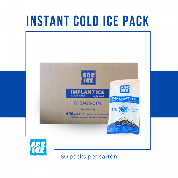 ARC Ice Instant Cold Pack - Implant Ice Pack, 60 Piece Pack