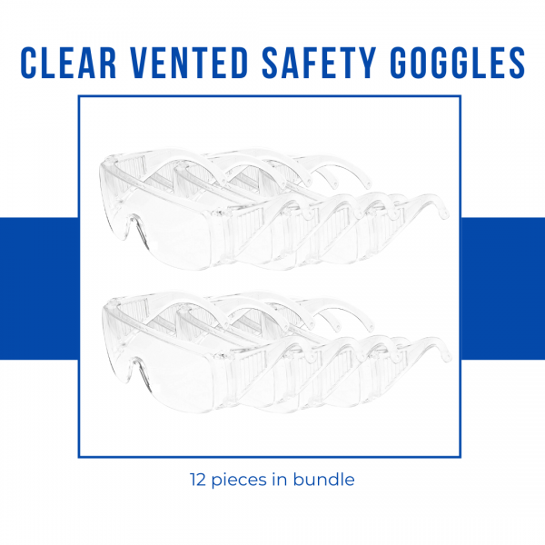 Clear Vented Safety Goggles with Anti-Fog Glasses:...